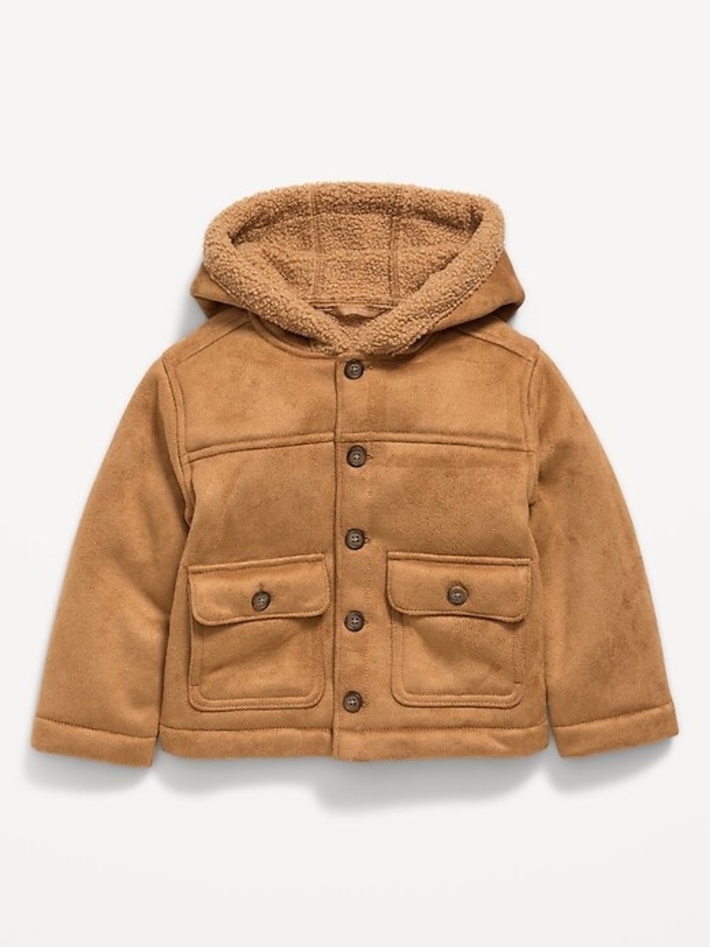 Old Navy Kids Hooded Faux-Shearling Coat - Tan